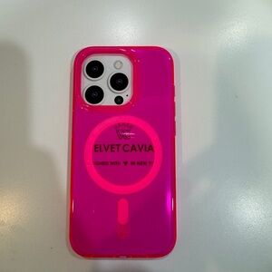 Velvet Caviar See Through / Neon Pink iPhone 15 Pro Case